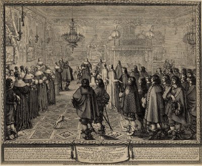 Polonya Kralı IV. Wladyslaw ile Marie Louise Gonzaga arasındaki Evlilik Sözleşmesinin Töreni. by Abraham Bosse