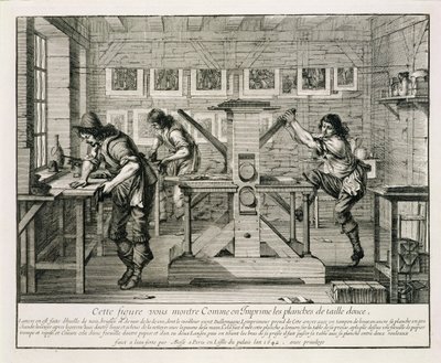 Fransız matbaası, 1642 by Abraham Bosse