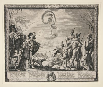 4 baskıdan oluşan bir setten La Fortune de la France by Abraham Bosse