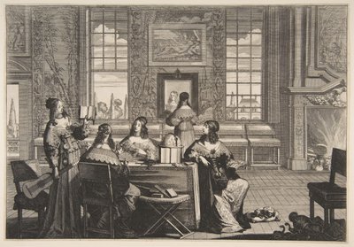 The Foolish Virgins Conversing, ca. 1635. by Abraham Bosse