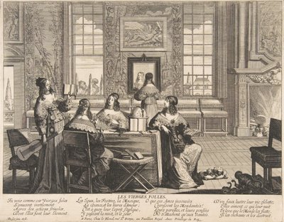The Foolish Virgins Conversing, ca. 1635. by Abraham Bosse