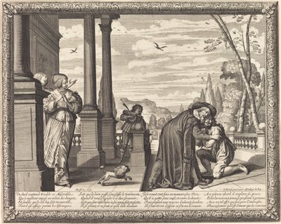 Babasının Karşıladığı Müsrif Oğul by Abraham Bosse