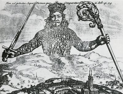 Thomas Hobbes'un 'Leviathan veya The Matter, Forme, & Power of a Common-Wealth Dini ve Medeni' kitabının Başlık Sayfası by Abraham Bosse