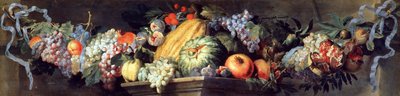 Meyve ve çiçek şöleni (tuval üzerine yağlı boya) by Abraham Brueghel