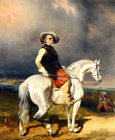 Beyaz Atlı Süvari (tuval üzerine yağlı boya) by Abraham Cooper