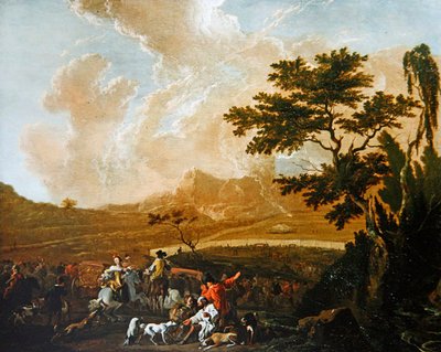 Bir Av Partisi (panelde yağlı boya) by Abraham Danielsz. Hondius