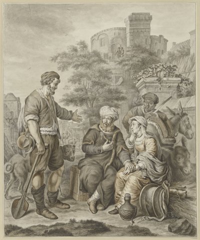 Gibea'da Levili ve cariyesi by Abraham Delfos