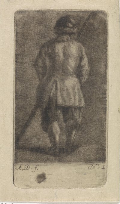 Arkadan görülen sopalı adam by Abraham Delfos