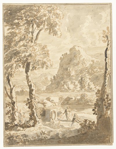 Küçük figürler ile Arcadian manzara by Abraham Genoels (II)