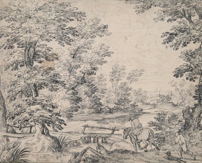Atlı Adam ile Manzara by Abraham Genoels