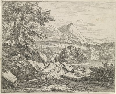 Kayalar boyunca yol Manzaralar (dizi başlığı) by Abraham Genoels