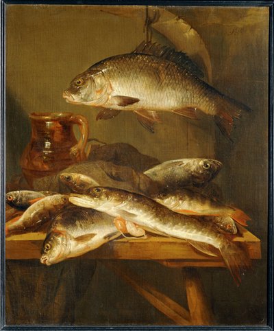 Sazan balığı ile natürmort ... by Abraham Hendricksz van Beyeren