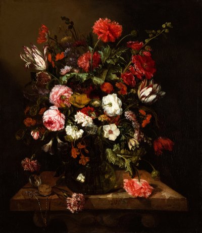 Çiçeklerle Natürmort by Abraham Hendricksz van Beyeren