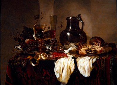 Sürahi ve Kabuklularla Natürmort by Abraham Hendricksz van Beyeren
