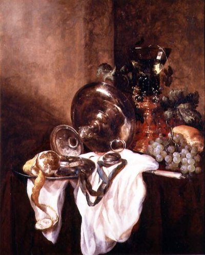 Meyveli ve Gümüş Fincanlı Natürmort (panelde yağlı boya) by Abraham Hendricksz van Beyeren