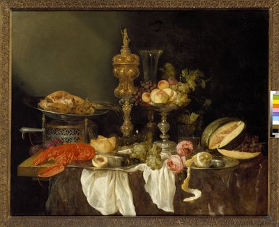 Bir Istakoz ve Hindi ile Natürmort by Abraham Hendricksz van Beyeren