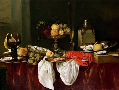 Still Life with lobster  by Abraham Hendricksz van Beyeren