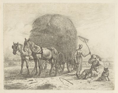 Bir hasatçı ile çiftçi içme by Abraham Hendrik Winter