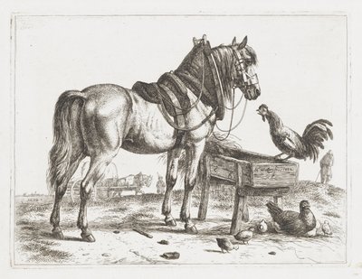 Bir besleyicideki at by Abraham Hendrik Winter