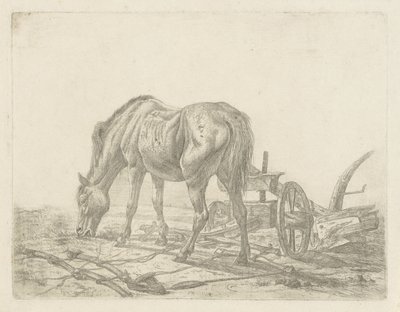 Bir pulluk ile koşum at by Abraham Hendrik Winter