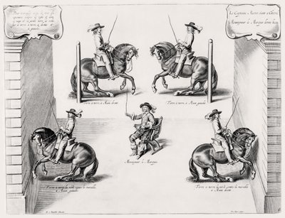 Peeter Clouwet (1629-70), 1658 tarafından oyulmuş bir Binicilik El Kitabından İllüstrasyon by Abraham Jansz. van after Diepenbeeck