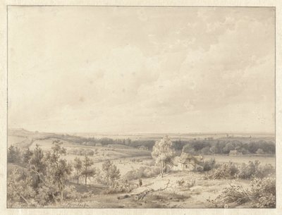 Schoorl'deki kumuldan Alkmaar'a doğru bakış by Abraham Johannes Couwenberg