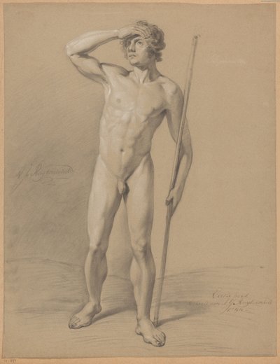 Önden bakıldığında çıplak erkek ayakta (1. ödül 1810) by Abraham Johannes Ruytenschildt