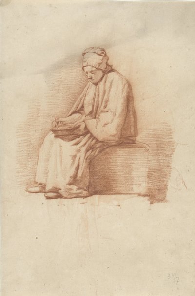 oturan kadın by Abraham Johannes Ruytenschildt