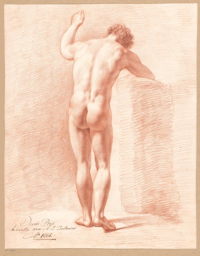 Ayakta duran erkek çıplak, arkadan görünüş (3. ödül 1808) by Abraham Lion Zeelander