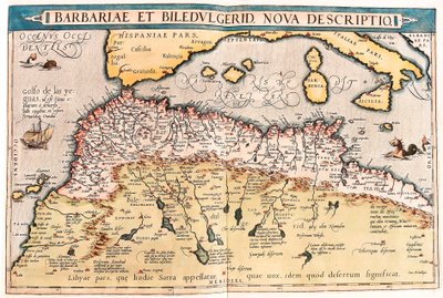 Barbaria ve Biledulgerid Abraham Ortelius (Oertel, Ortell veya Ortel) tarafından "Theatrum Orbis Terrarum" dan kuzey Afrika