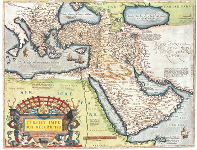 Hırvatistan, Romanya, Bosna Hersek, Sırbistan, Bulgaristan, Karadağ, Kosova, Arnavutluk, Makedonya, Yunanistan, Türkiye, Güney Rusya, Gürcistan, Azerbaycan, Ermenistan, İran, Irak, Suriye, Lübnan, İsrail, Ürdün, Suudi Arabistan, Kuveyt, Katar, Bahreyn, Bir by Abraham Ortelius