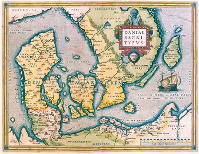 Danimarka, Güney İsveç by Abraham Ortelius