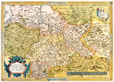 Almanya (Eyalet: Aşağı Saksonya, Saksonya-Anhalt, Brandeburg, Berlin, Hessen, Thüringen, Saksonya, Bavyera ), Çek Cumhuriyeti (Bölge: Liberec, Orta Bohemya, Prag, Ústí nad Labem, Plze, Karlovy Vary) by Abraham Ortelius