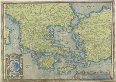 Yunanistan Haritası Graecia, Sophiani (nesne üzerindeki başlık) by Abraham Ortelius