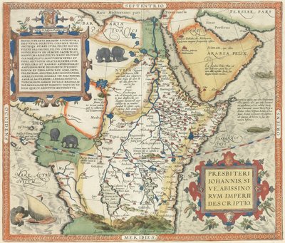 Afrika ve Arap Yarımadası Haritası, by Abraham Ortelius