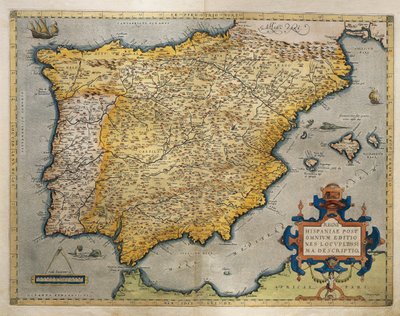 Abraham Ortelius tarafından İber yarımadasının haritası by Abraham Ortelius