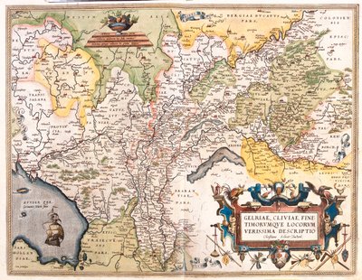 Hollanda (Eyalet: Kuzey Hollanda, Flevoland, Overijssel, Gelderland, Limburg), Almanya (Eyalet: Aşağı Saksonya, Kuzey Ren-Vestfalya) by Abraham Ortelius