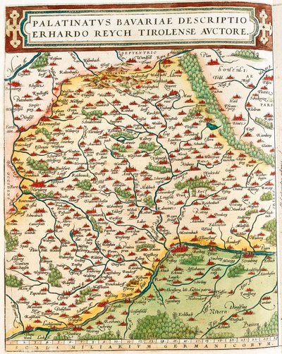 Bavyera Pfalz Abraham Ortelius (Oertel, Ortell veya Ortel) tarafından "Dünya Tiyatrosu" ndan Almanya