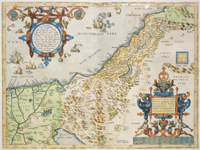 Filistin, Abraham Ortelius tarafından, The Theatre of the World, Antwerp, plaka by Abraham Ortelius