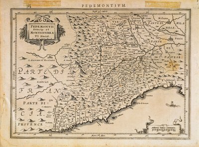 Piedmont Prensliği, Monferrato Dükalığı, Batı Ligurya ve Doğu Ligurya Bölgesi