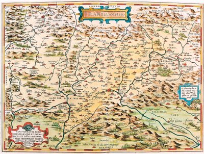 Abraham Ortelius (Oertel, Ortell veya Ortel) tarafından “Theatrum Orbis Terrarum”dan Transilvanya bölgesinin (Transilvanya) Transilvanya Coğrafya haritası by Abraham Ortelius