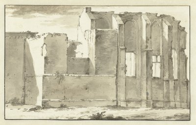Zandvoort'taki Grote Kerk korosunun kalıntılarının görünümü by Abraham Rademaker