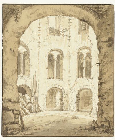 Nijmegen'deki Valkhof şapelinin görünümü by Abraham Rademaker