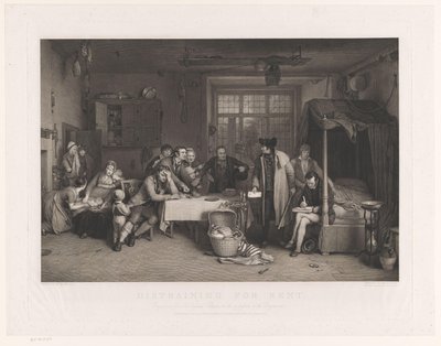 Bir ailenin mülküne el koyan erkeklerle ayık iç mekan Kiralık Zorlama (nesne üzerinde başlık) by Abraham Raimbach