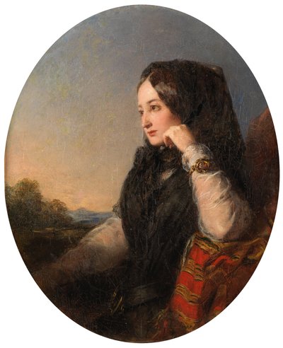 La Tristesse (tuval üzerine yağlıboya) by Abraham Solomon