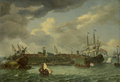 Batavia yakınlarındaki Onrust Adası (Jakarta) by Abraham Storck (manner of)