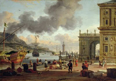 Bir Akdeniz Limanı Sahnesi by Abraham Storck