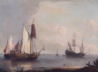 Bir Nehirde Hollanda Nakliyesi (tuval üzerine yağlı boya) by Abraham Storck