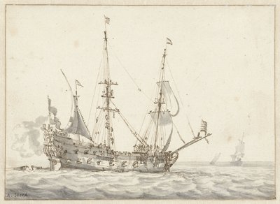 Hollanda savaş gemisi by Abraham Storck