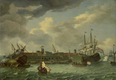 Batavia yakınlarındaki Onrust Adası by Abraham Storck